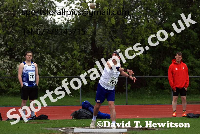 Shot Putt, 2026 North Eastern Track and Field Champs, Shildon, County Durham. Photo: David T. Hewitson/Sports for All Pics